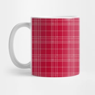 Dark Red White Checkered Plaid Fall Aesthetic Mug